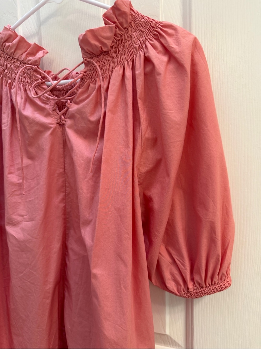 Pink Ruffled Smocked Neck Tunic - Picture 6 of 7
